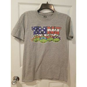 TMNT Teenage Mutant Ninja Turtles Americana Gray T-shirt Unisex Size Medium